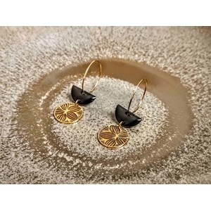 Boucles d'oreilles créoles  fleur