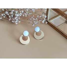 Boucles d'oreilles  nacre 3 en 1