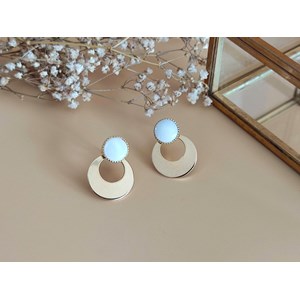 Boucles d'oreilles  nacre 3 en 1