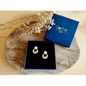 Boucles d'oreilles  nacre 3 en 1