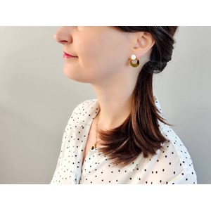 Boucles d'oreilles  nacre 3 en 1