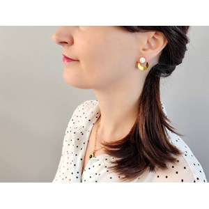 Boucles d'oreilles  nacre 3 en 1