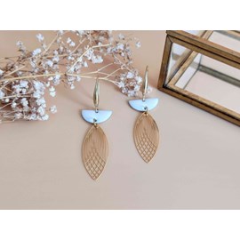 Boucles d'oreilles  demi-lune blanc