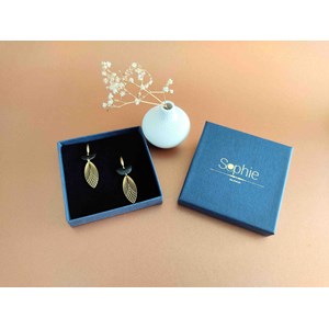 Boucles d'oreilles  demi-lune noir