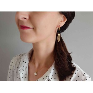 Boucles d'oreilles  demi-lune noir