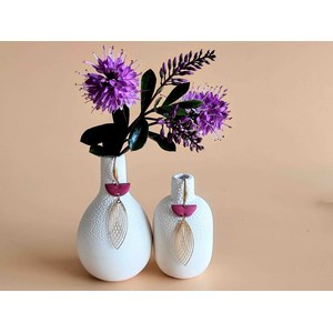 Boucles d'oreilles  demi-lune rose