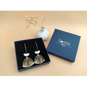 Créoles demi-lune blanc