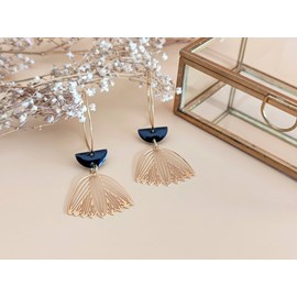 Créoles demi-lune noir