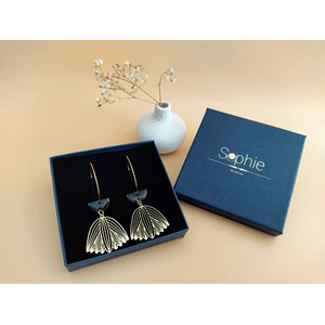 Créoles demi-lune noir