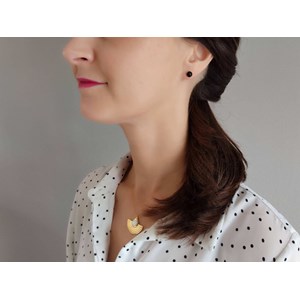 Boucles oreilles  dorées agate noire