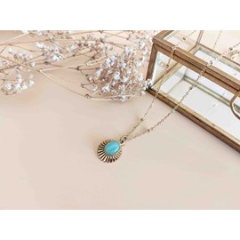 Collier  soleil ovale aventurine