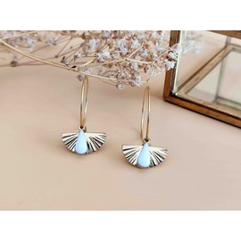 Boucles d'oreilles demi-lune blanc