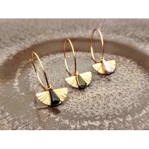 Boucles d'oreilles demi-lune blanc