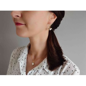 Boucles d'oreilles demi-lune blanc