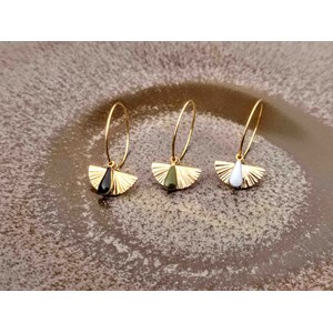 Boucles d'oreilles demi-lune blanc