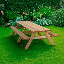 Table de pique-nique en bois 12 perso...