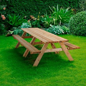 Table de pique-nique en bois 12 perso...