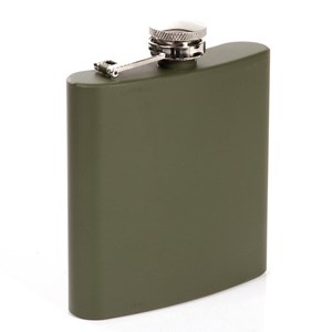 Flasque inox fosco pocket flask olive green 6 oz 170 ml