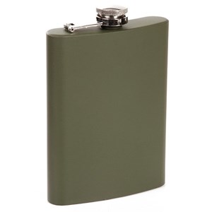 Flasque inox fosco pocket flask olive green 8 oz 230 ml