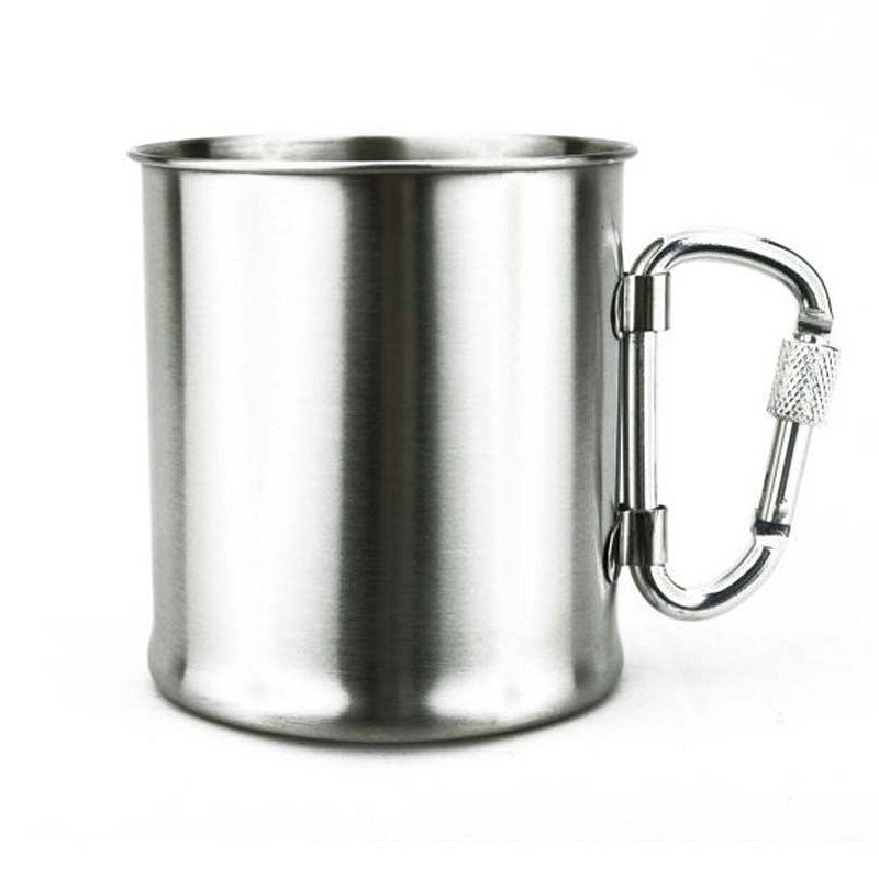 Tasse inox avec poignée mousqueton à vi