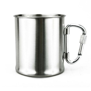 Tasse inox avec poignée mousqueton à vis fosco 0,3l