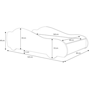 Lit simple hero batmobile 160x80 noir