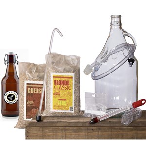 Kit 2x5l blonde-gueuse 15bouteilles 33cl