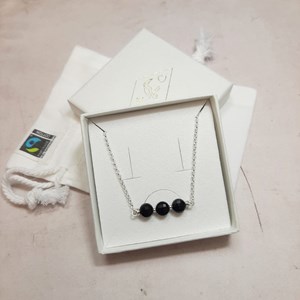 Collier onyx et argent 925 maya