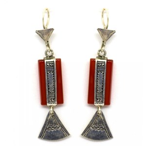 Boucles d'oreille touareg cornaline