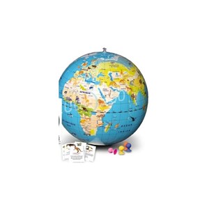 Globe gonflable 42cm mission animaux