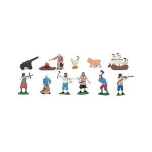 12 figurines colons d'amériques