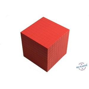 Cube de 1000 rouge base 10 re-plastique