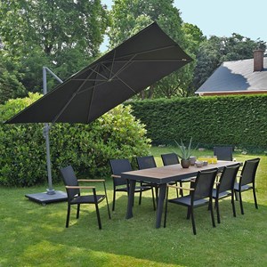 Parasol déporté noir 3x3 m celestia