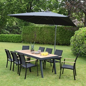 Parasol déporté noir 3x3 m celestia