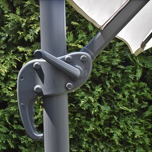 Parasol déporté écru 3x3 m celestia