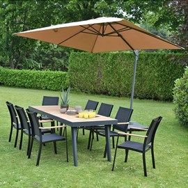 Parasol déporté taupe 3x3 m celestia