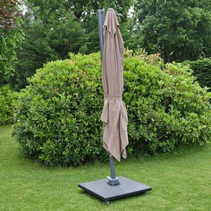 Parasol déporté taupe 3x3 m celestia
