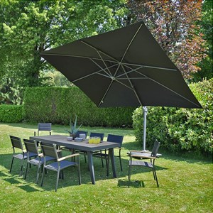 Parasol déporté noir 4x3 m mercuria
