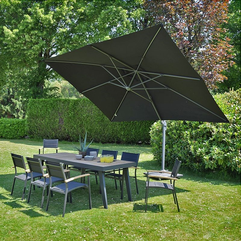Parasol déporté noir 4x3 m mercuria