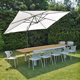 Parasol déporté écru 4x3 m mercuria