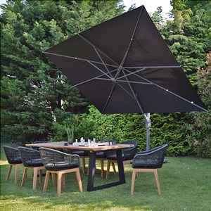 Parasol déporté noir 4x3 neptunia