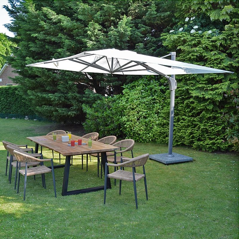 Parasol déporté écru 4x3 m neptunia