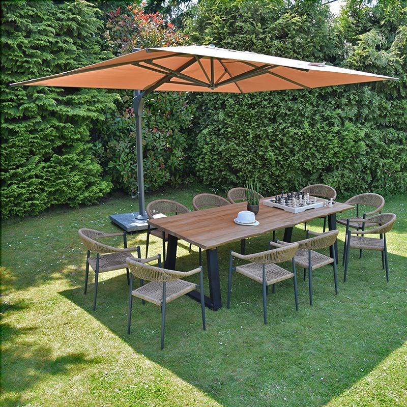 Parasol déporté taupe 4x3 m neptunia