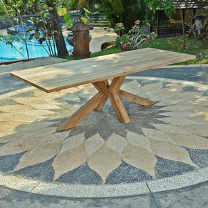 Table en teck recyclé 300 cm, conceptual