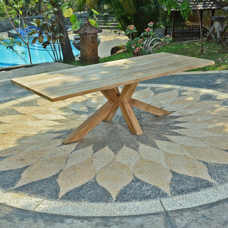 Table en teck recyclé 300 cm, conceptual