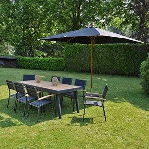 Parasol droit noir 3x3 m pegasia