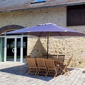 Parasol droit gris 4x3 m pegasia
