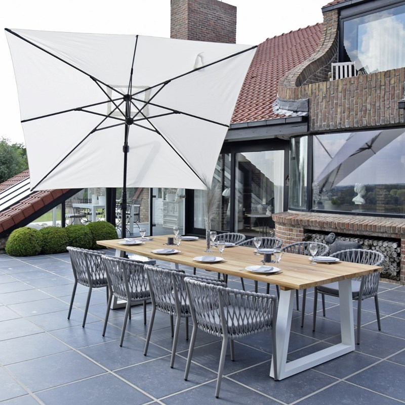 Parasol déporté écrue 3x3 m poseidon