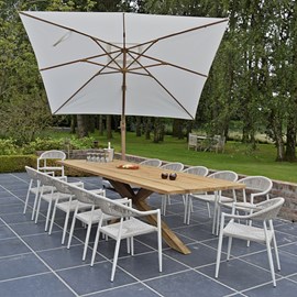 Parasol déporté écrue 3x3 m poseidon