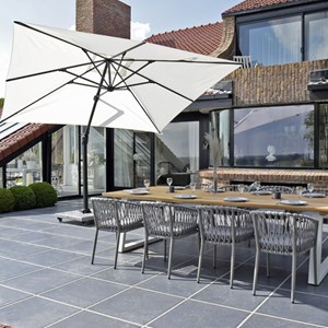 Parasol déporté écrue 4x3 m poseidon